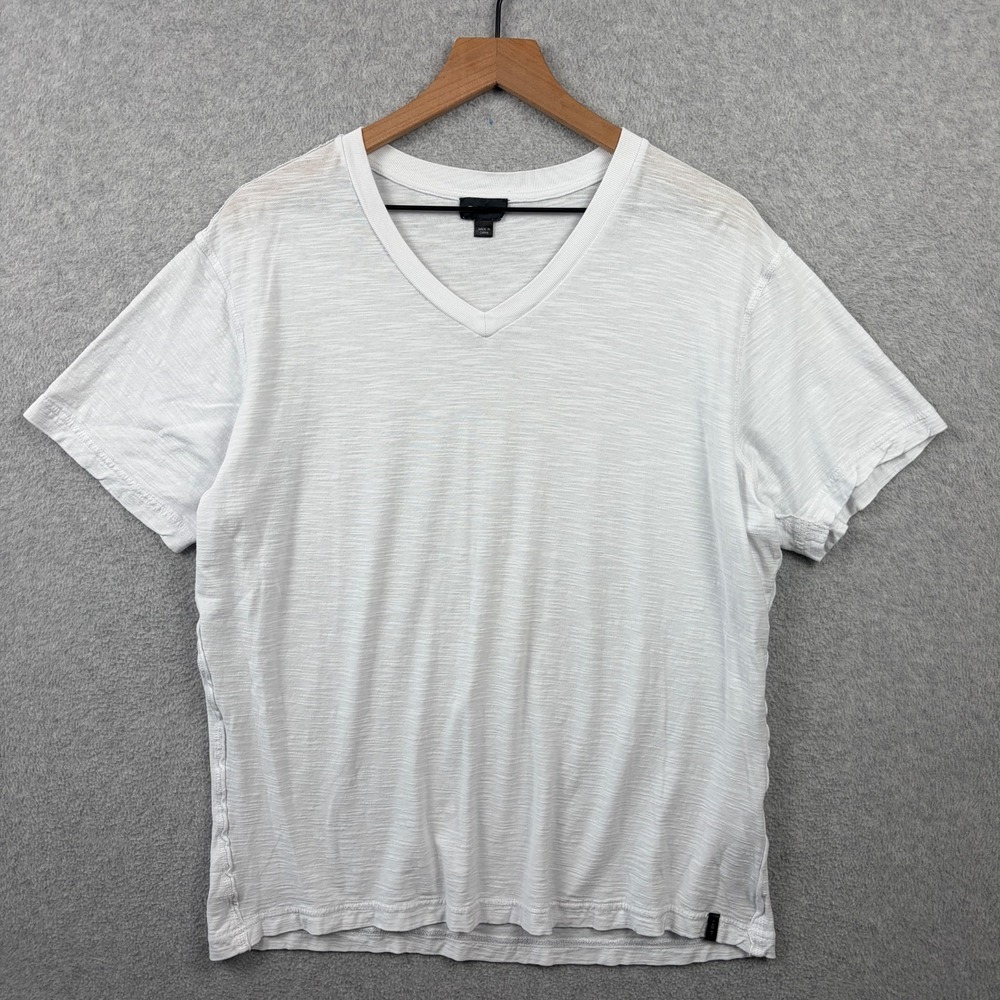 Diesel T Shirt Mens Large White Blank Slub Cotton Jersey V Neck Essential Tee